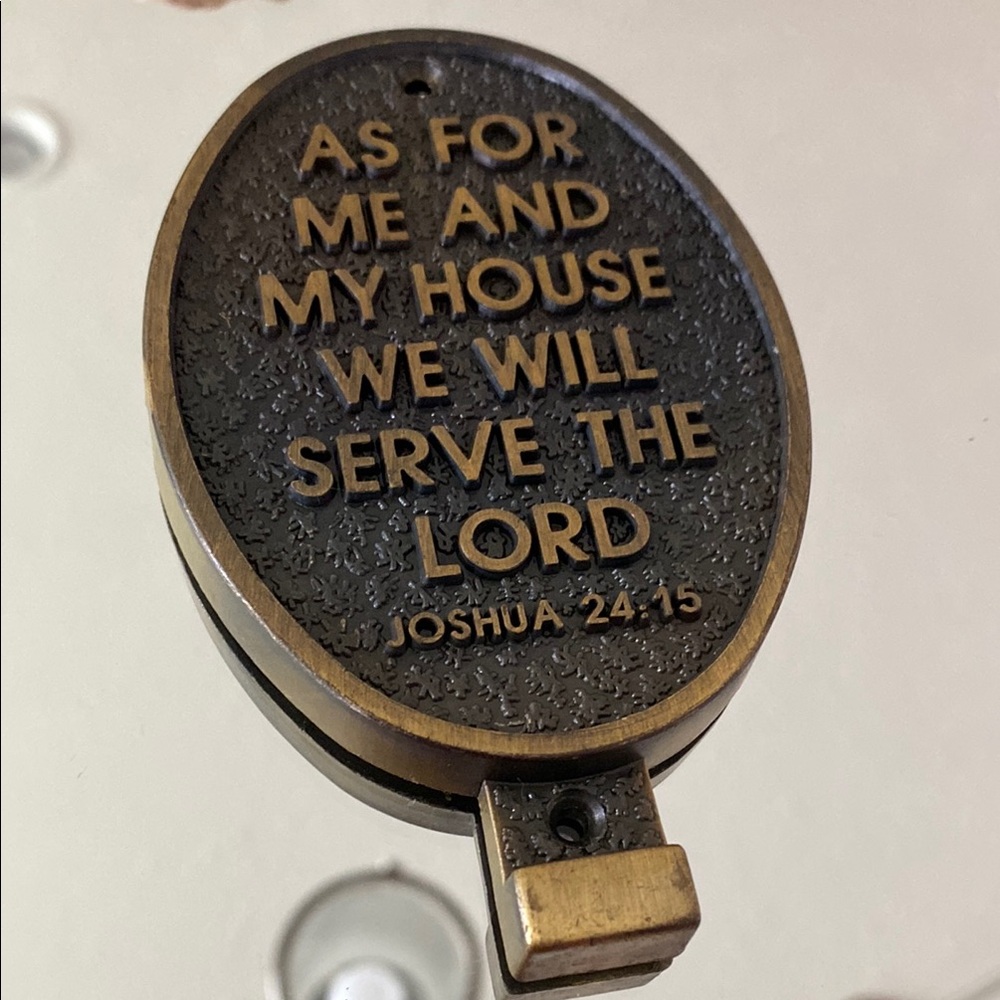 Vintage Brass Bronze Tone "As For Me and My House" Wall Plaque!